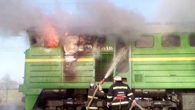 Біля Тернополя горів тепловоз