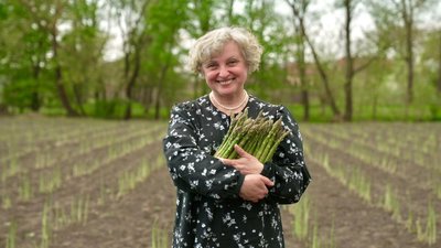 "Рослина, яку колись їли пани, тепер росте на Панській": письменниця з Тернопільщини вирощує спаржу. ВІДЕО
