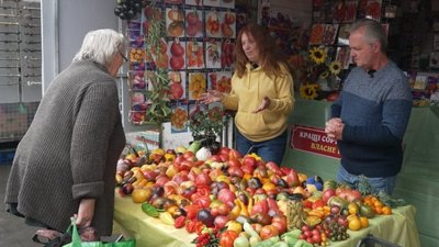 Майже дві тисячі сортів: на центральному ринку Тернополя влаштували виставку помідорів. ВІДЕО