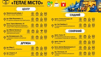 У Тернополі випустили листівки з локаціями пунктів «Тепле місто»